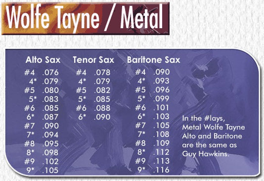 Wolfe tayne Tenor Sax Metal Mouthpiece WTM-404